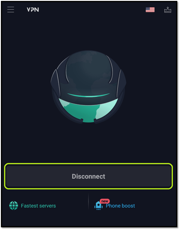Deaktiviere die VPN-Verbindung