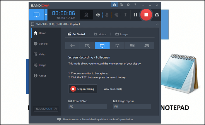 Aufnahme mit Bandicam starten