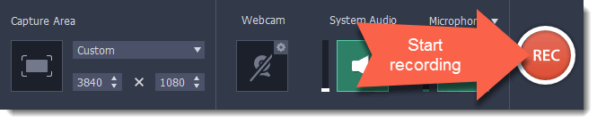 Teil des Bildschirms mit Movavi aufnehmen - Schritt 3