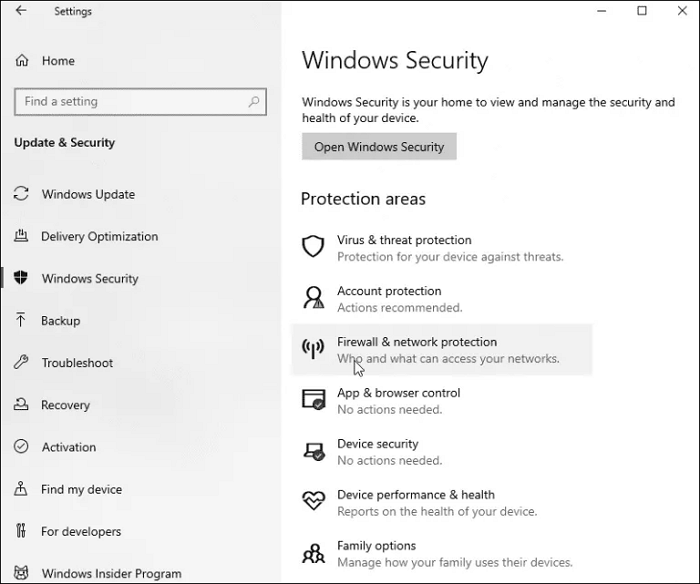 Firewall-Einstellungen unter Windows