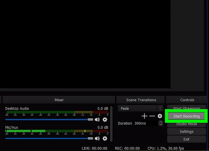 Teil des Bilderschirms mit OBS aufnehmen - Schritt 3