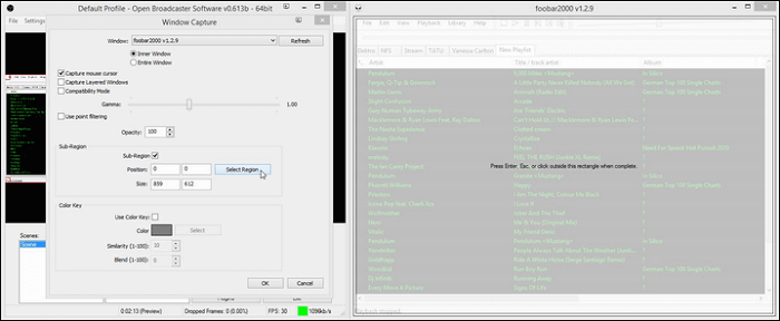 Teil des Bilderschirms mit OBS aufnehmen - Schritt 1