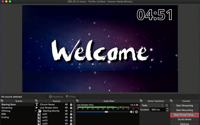 OBS virtuelle Kamera auf Mac