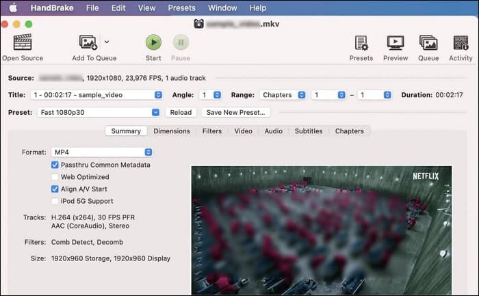 Abspielen von MKV-Dateien auf dem MAC mit Handbrake