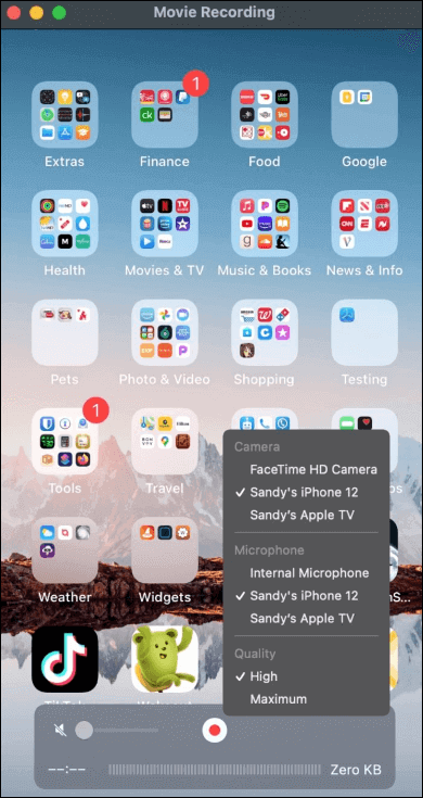 Aufnahme von Videos ohne Ton auf iPhone