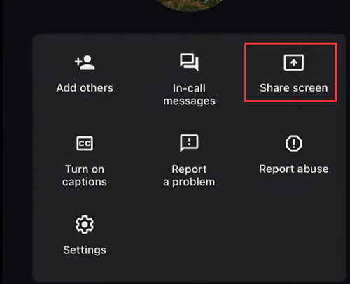 Teilen Sie den Bildschirm auf Google Meet auf dem iPhone