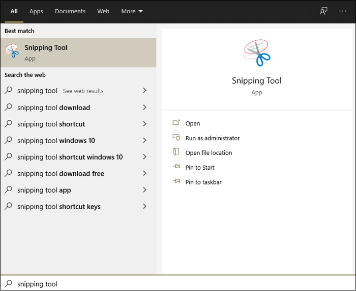 Snipping Tool starten