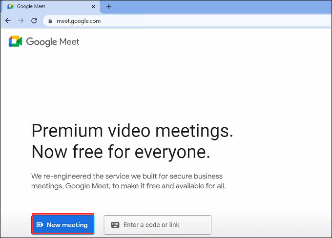 Starten Sie Google Meet auf dem PC