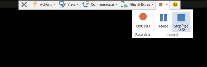 Aufnahmen anhalten und speichern