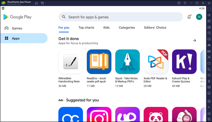 Suchen Sie nach Apps in Bluestacks