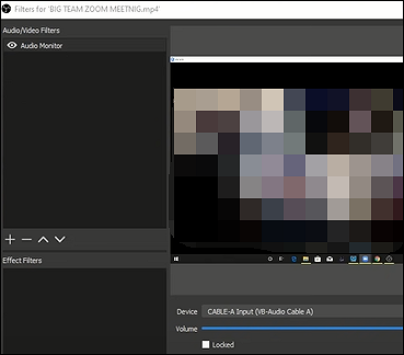 Zoomen Sie Audio in OBS