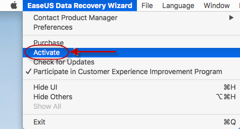 Aktivieren Sie EaseUS Data Recovery Wizard für Mac