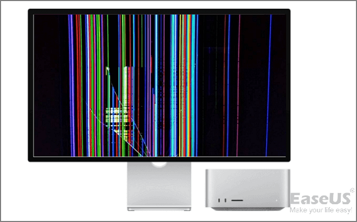 einen Mac mit einem kaputten Bildschirm