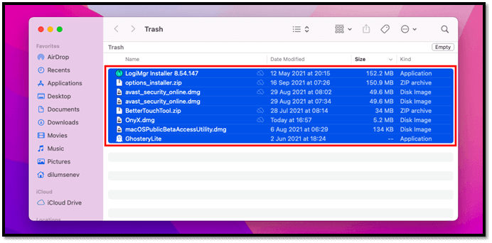 Sie können Ihren Papierkorb überprüfen