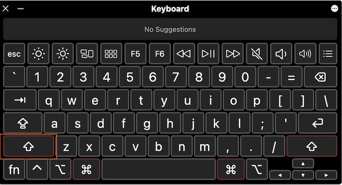 Prüfen Sie, ob die Umschalttaste hervorgehoben ist oder nicht.