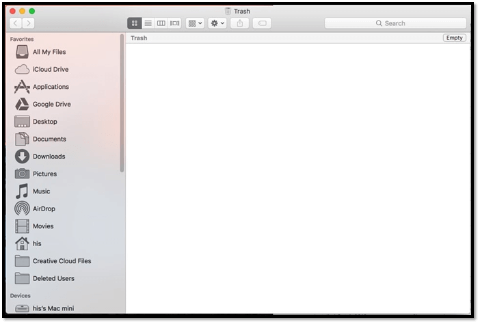 Öffnen Sie den Ordner Papierkorb