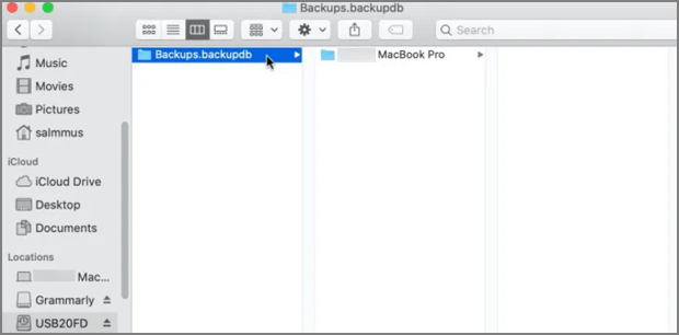 Doppelklick auf die Backups