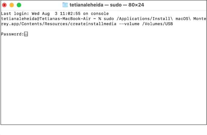 Geben Sie den Befehl