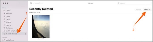 Alle kürzlich gelöschten Fotos auf dem Mac löschen