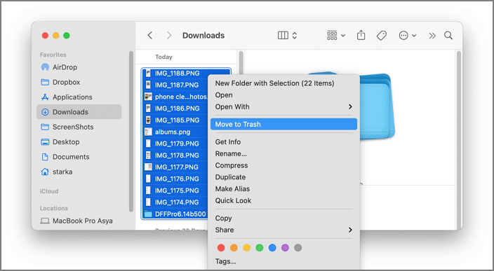 Dateien im Ordner Downloads löschen