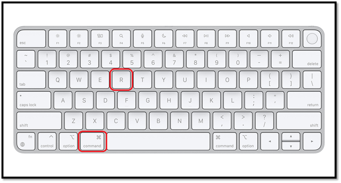 Halten Sie die Tasten command und r gedrückt.