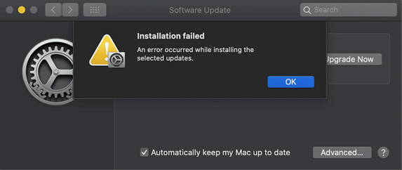 macOS 13 Ventura-Installation fehlgeschlagen