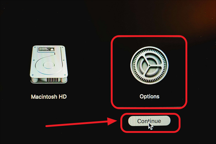 Startoptionen für den Mac-Wiederherstellungsmodus