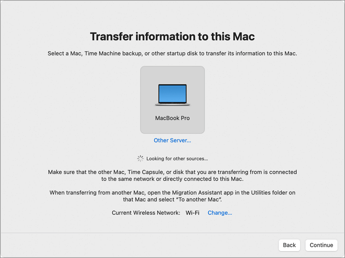 wählen Sie den defekten Mac auf Ihrem neuen Mac