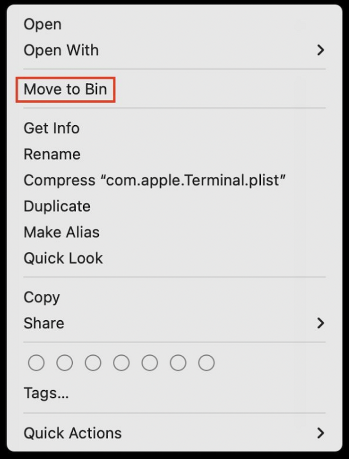 sich für 'in den Papierkorb verschieben' entscheiden