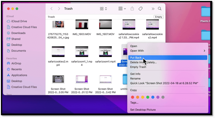 Klicken Sie auf Zurückstellen