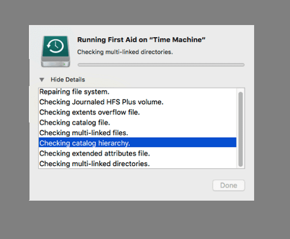 Beheben Sie die Time Machine-Korruption.