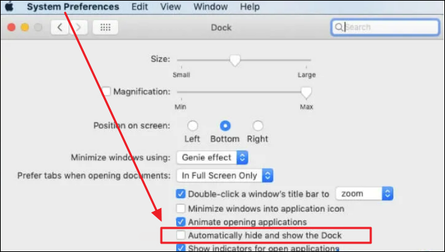 Heben Sie die Auswahl der Option auf