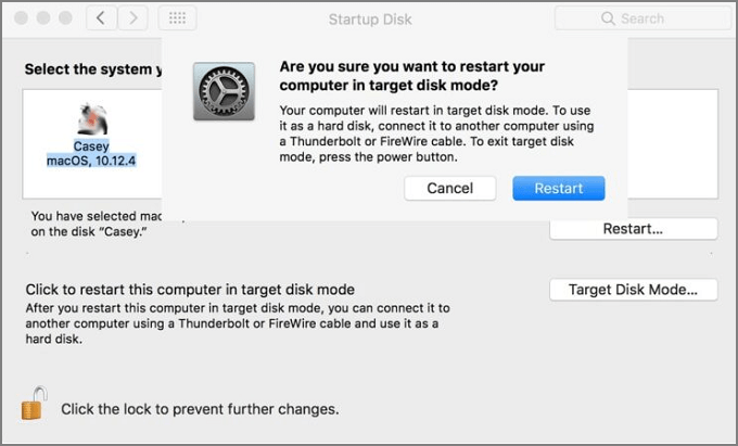 Ihren Mac im Zielplattenmodus neu starten