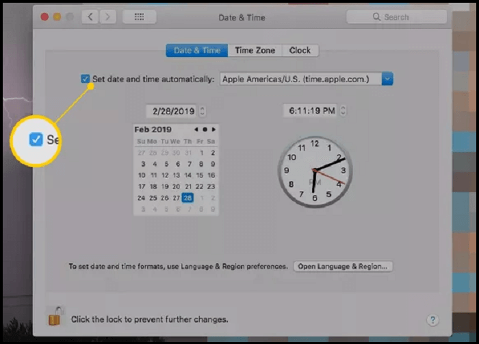 Datum Uhrzeit einstellen mac