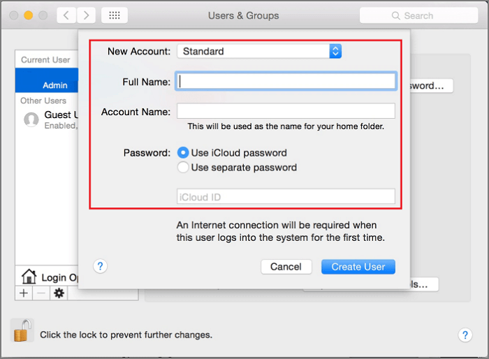 Ausblenden von Dateien und Ordnern in einem anderen Konto