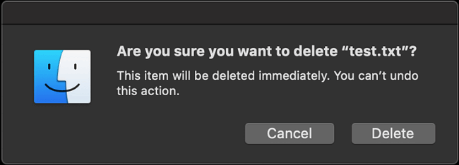 Dateien werden auf dem Mac sofort gelöscht
