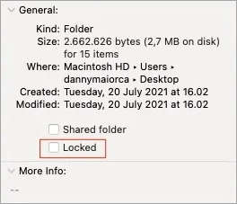 Datei auf Mac entsperren