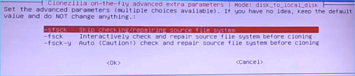 Überspringen der Überprüfung/Reparatur des Quelldateisystems