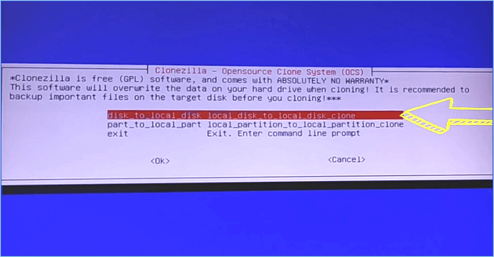 zu klonende Platte auswählen