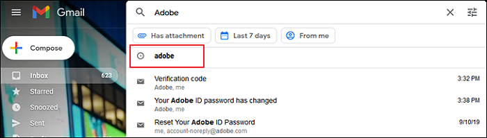 Adobe E-Mail durchsuchen
