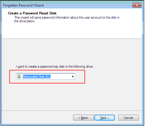 Wählen Sie das USB-Laufwerk aus