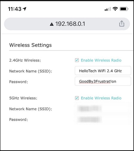 Zugreifen und das WLAN-Passwort ändern