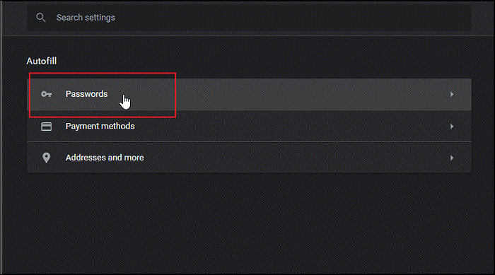 Auf Passwort klicken
