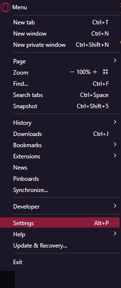 Öffnen Sie die Einstellungsoption aus dem Menü