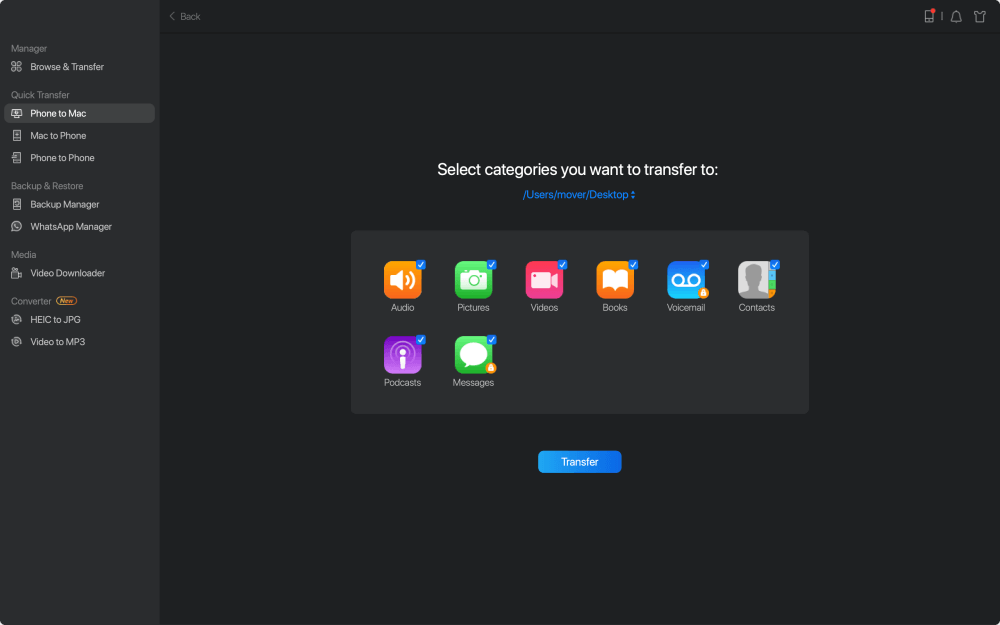 So übertragen Sie Textnachrichten vom iPhone auf den Mac – Schritt 2