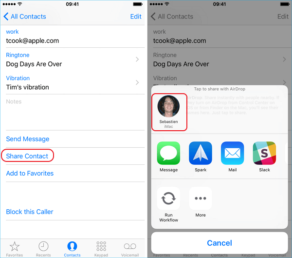 So übertragen Sie mit AirDrop Kontakte vom iPhone auf den Mac