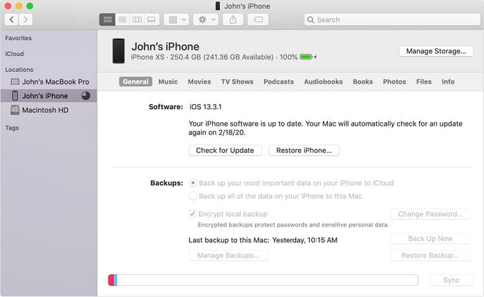 iPhone aus dem Finder wiederherstellen