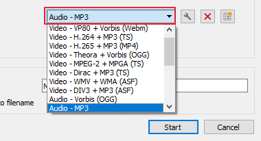 Das gewünschte Dateiformat wählen