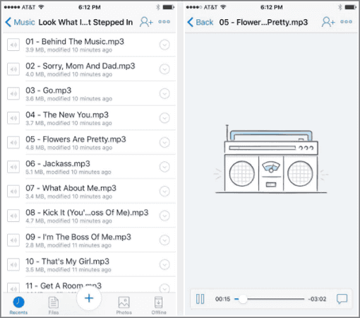 Dropbox-Musikplayer
