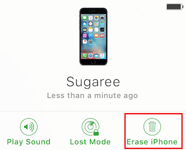 Löschen Sie das iPhone über „Mein iPhone suchen“.